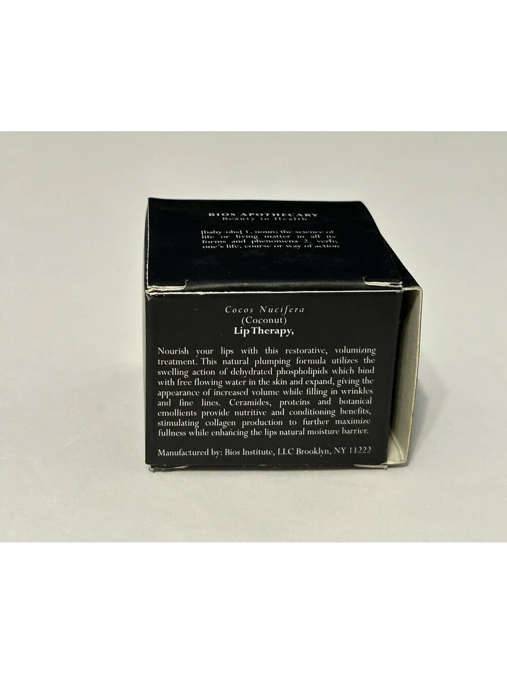 No XCI Lip Therapy Cocos Nucifera Bios Apothecary Coconut Oil Full Size 0.4 OZ